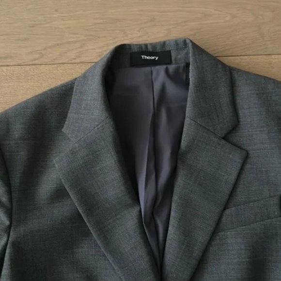 Single breasted theory blazer with cropped sleeves - Picture 2 of 6